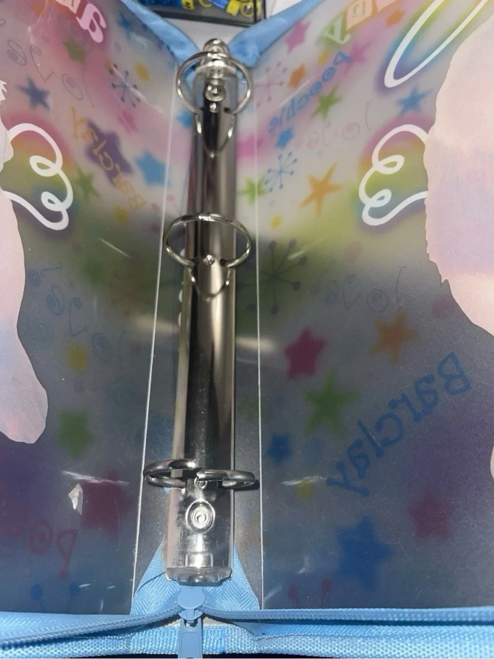 Rare Vintage Y2K  Lisa Frank Golden Retriever Puppy 3 Ring Zip Binder With Charm